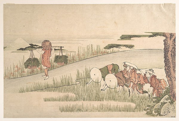 Spring in the Rice Fields c1800-Katsushika Hokusai 1760–1849,  Poster Print Wall Art