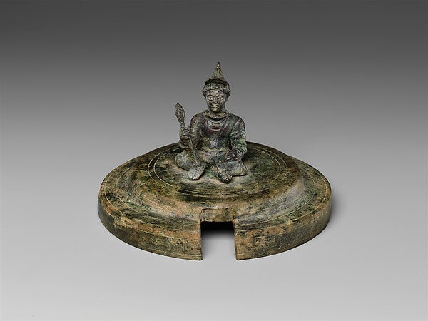 Lid with Seated Male Figure 1st–2nd cent,Classic Ming China Image,  Poster Print Wall Art