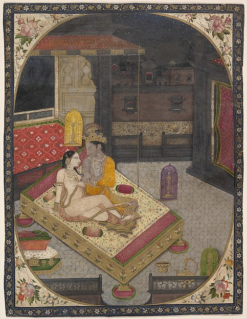 Radha and Krishna on a Bed at Night c1830,  Poster Print Wall Art