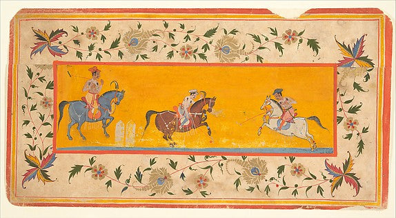 Three Polo Players early 17th cent,  Poster Print Wall Art