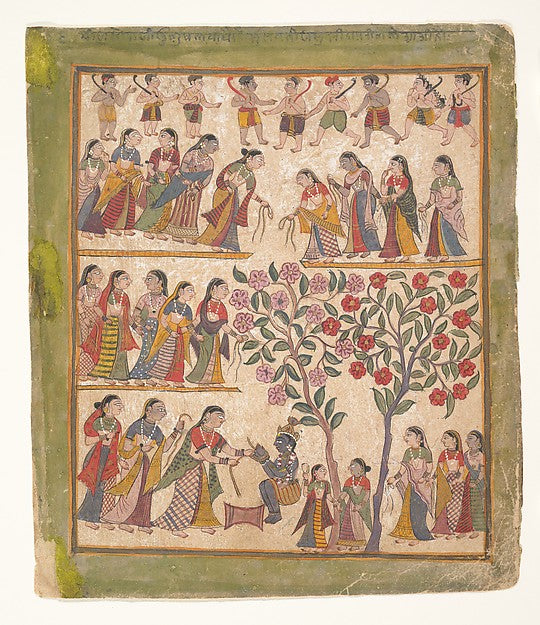 Yashoda Binds Krishna’s Hands -  Page from a Dispersed Bhagavata,  Poster Print Wall Art