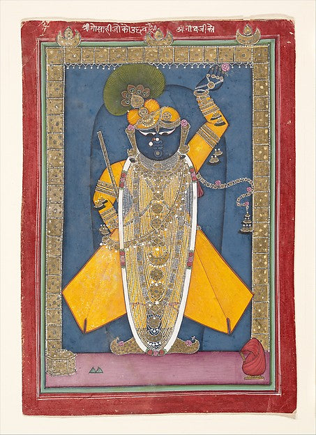 Krishna in the Form of Shri Nathji c1840,16x12"(A3)Poster
