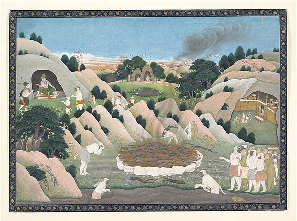 The Monkey King Vali's Funeral Pyre c1780,16x12"(A3)Poster