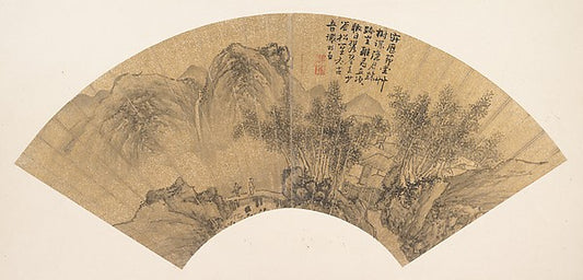 ,Landscape with Figure-Xie Shichen ,Japan ukiyo-e Period Image,16x12"(A3) Poster