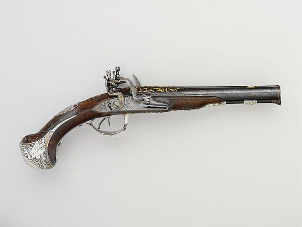 Pair of Double-Barreled Flintlock Pistols 1752–53,16X12