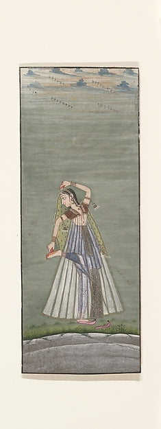 A Lady Applying Henna to Her Raised Foot c1725-Attributed to U,  Poster Print Wall Art
