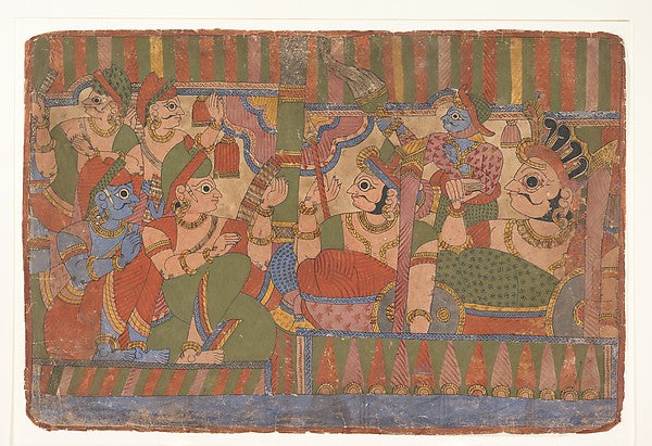 Council of Heroes -   Page from a Dispersed Mahabharata  c1800,  Poster Print Wall Art