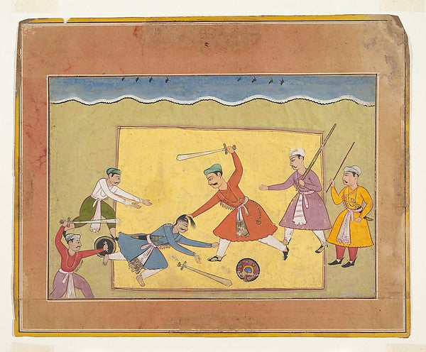 Unidentified Page from a Dispersed Bhagavata Purana  c1610,  Poster Print Wall Art