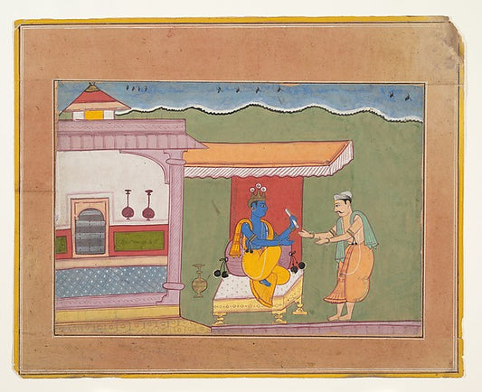 The Brahmin Delivers Rukmini's Letter to Krishna -  Page from a, 16x12"(A3) Poster