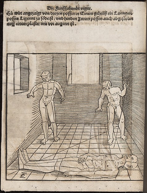 Underweissung der Proportzion und stellung der possen 1538-,  Poster Print Wall Art