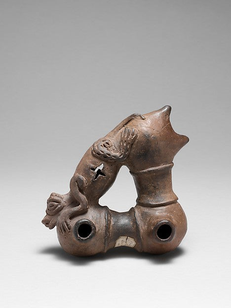 :Pottery Whistle and Rattle 19th century-16x12