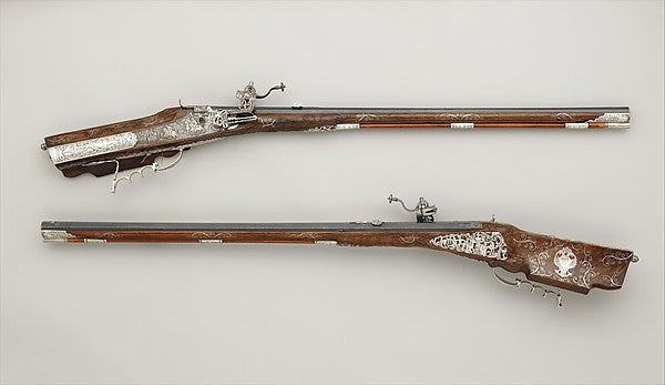 Pair of Wheellock Rifles Made for Emperor Leopold I  c1670–80,  Poster Print Wall Art