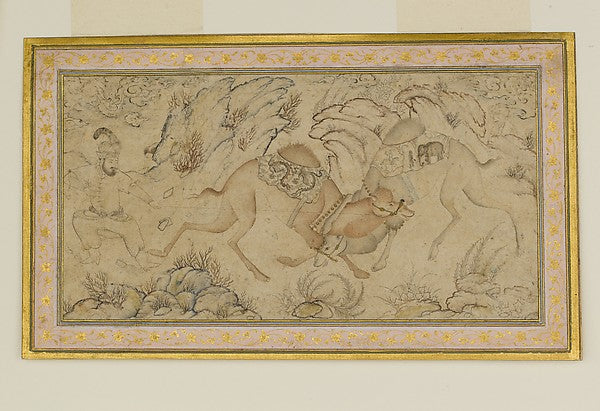 :Two Camels Fighting late 16th–early 17th century-16x12