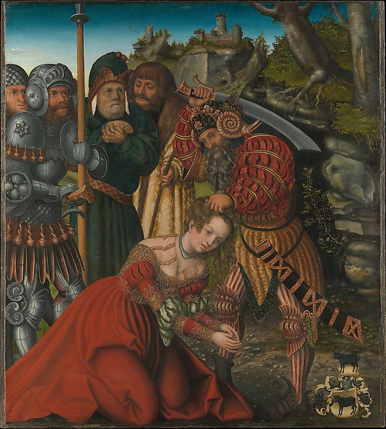 Lucas Cranach the Elder:The Martyrdom of Saint Barbara c1510-16x12"(A3) Poster