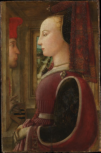 Fra Filippo Lippi:Portrait of a Woman with a Man at a Caseme-16x12"(A3) Poster