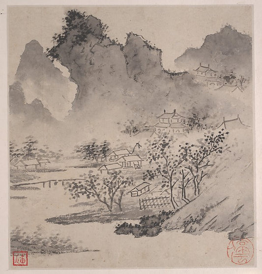 Eight Songs of the Xiao and Xiang Rivers-Wen Zhengming, 16x12"(A3) Poster