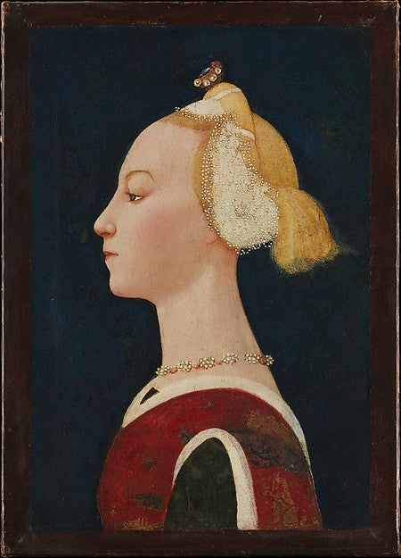 Master of the Castello Nativity:Portrait of a Woman probably-16x12"(A3) Poster