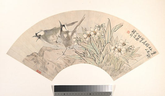 ,Birds and Narcissus dated 1883-Xu Xiang, 16x12"(A3) Poster