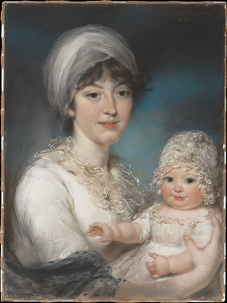 John Russell:Mrs. Robert Shurlock and Her Daughter Ann 1801-16x12