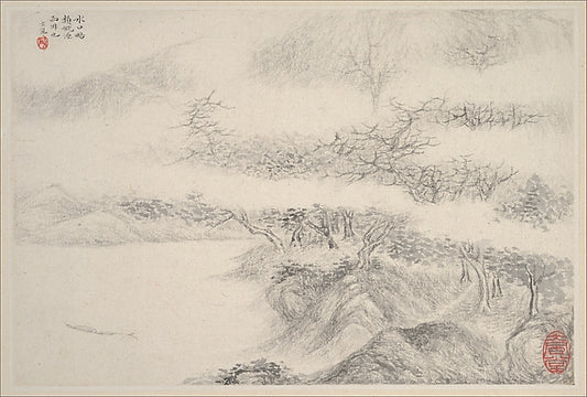 Ming China,Landscapes dated 1644-Zhang Feng, 16x12"(A3) Poster