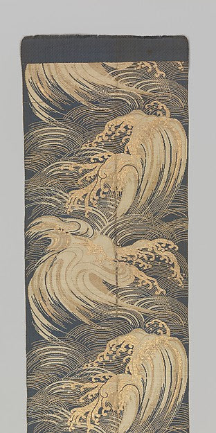 Obi with Stylized Waves early 20th cent,16x12"(A3)Poster