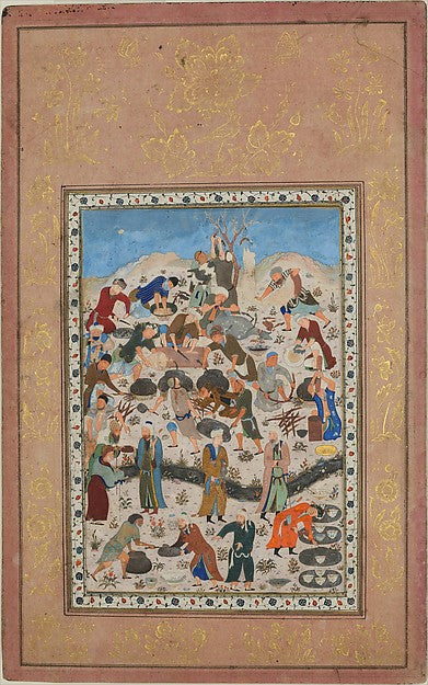 :"Preparation for a Feast" Folio from a Divan of Jami late 1-16x12"(A3) Poster