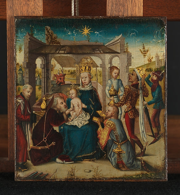 German , Middle Rhine, active c1470-90:Adoration of the Magi-16x12"(A3) Poster