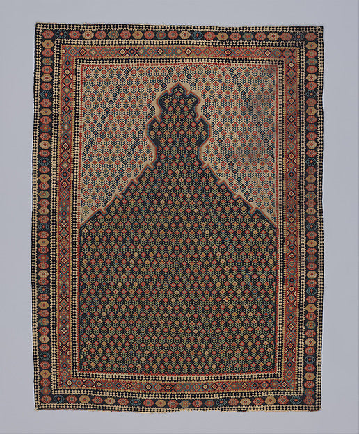 :"Senneh" Prayer Rug late 18th–early 19th century-16x12"(A3) Poster