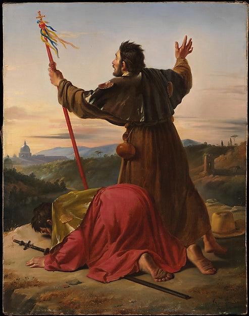 Claude Bonnefond:Pilgrims Arriving at Rome during the Jubile-16x12"(A3) Poster
