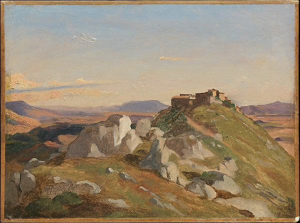 Théodore Caruelle d'Aligny:Landscape at Olevano 1827 or c183-16x12"(A3) Poster