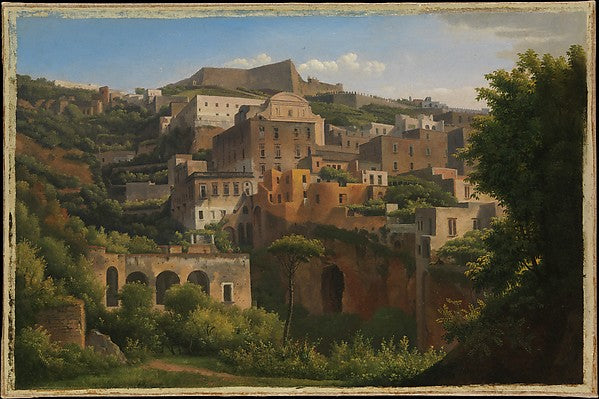 Alexandre Hyacinthe Dunouy:Castel Sant'Elmo from Chiaia Napl-16x12"(A3) Poster