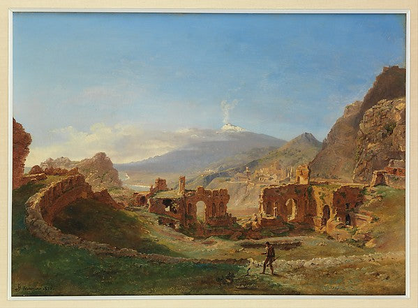 Joséphine Sarazin de Belmont:The Roman Theater Taormina 1825-16x12"(A3) Poster