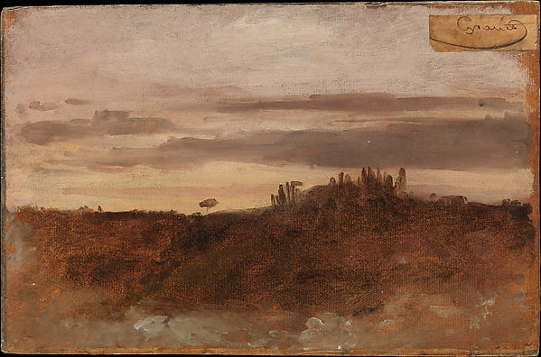 François Marius Granet:Dusk Monte Mario Rome 1804-16x12