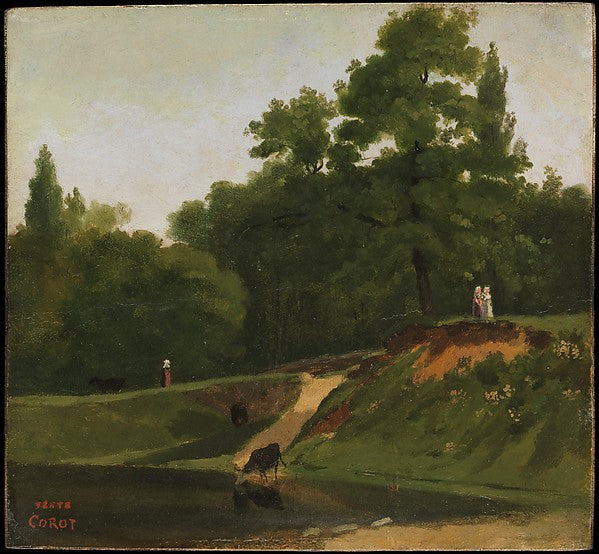 Camille Corot:Banks of the Stream near the Corot Property Vi-16x12"(A3) Poster
