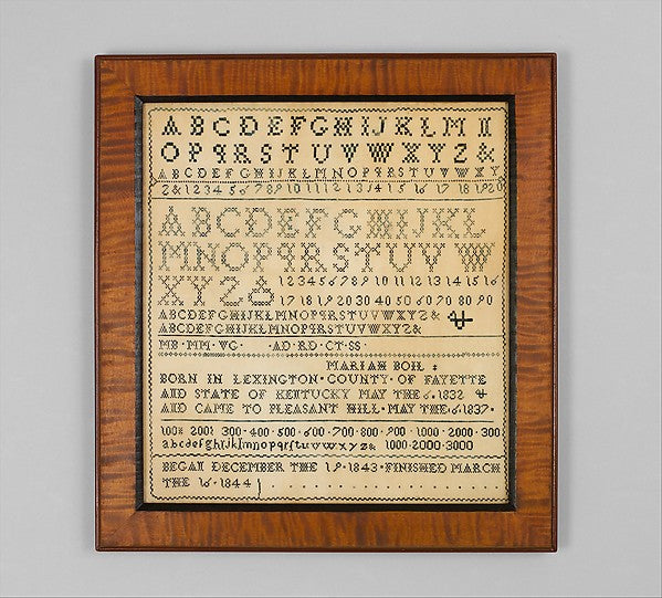 Shaker sampler 1844-Mariah Boil, Poster Print - Wall Art