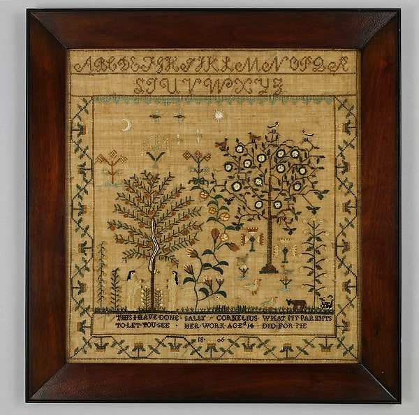 Embroidered sampler 1806 Sally Cornelius,  Poster Print