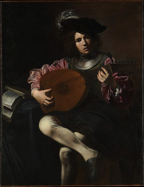 Valentin de Boulogne:Lute Player c1625–26-16x12"(A3) Poster