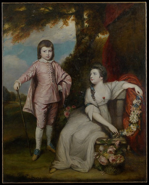 Sir Joshua Reynolds:George Capel Viscount Malden  and Lady E-16x12"(A3) Poster