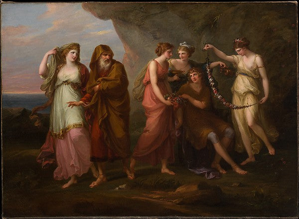 Angelica Kauffmann:Telemachus and the Nymphs of Calypso 1782-16x12"(A3) Poster