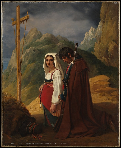 Léopold Robert:Brigand and His Wife in Prayer 1824-16x12"(A3) Poster