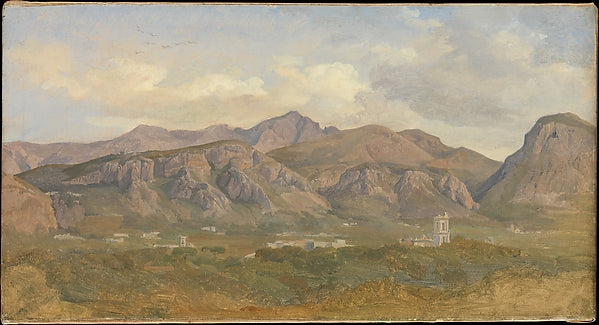 August Lucas:View of Monte Sant'Angelo from the Villa Auriem-16x12"(A3) Poster