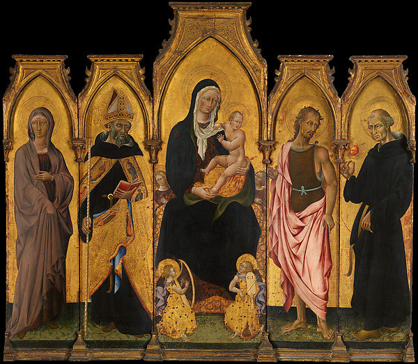 Giovanni di Paolo:Madonna and Child with Saints 1454-16x12"(A3) Poster