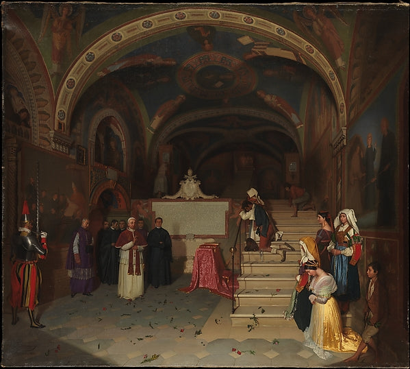 Jean-François Montessuy:Pope Gregory XVI Visiting the Church-16x12"(A3) Poster