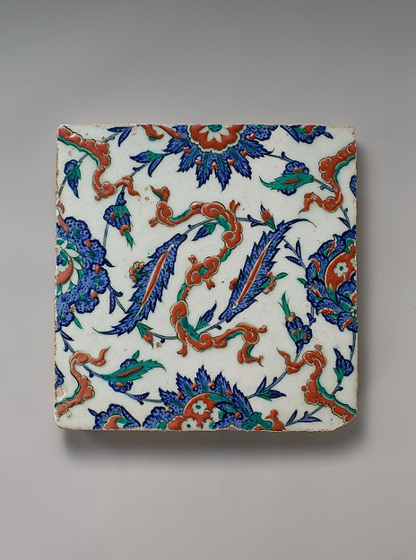 :Tile with Floral and Cloud-band Design c1578-16x12"(A3) Poster