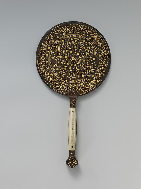 :Mirror with Split-leaf Palmette Design inlaid with Gold ear-16x12"(A3) Poster