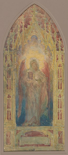 Design for "Angel of Faith" window 1896 Tiffany Glass and Deco,  Poster Print Wall Art