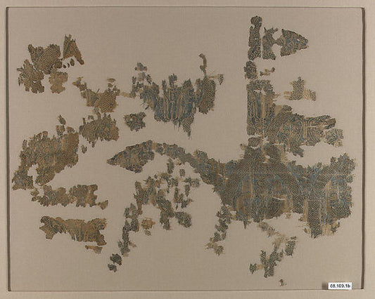 :Textile Fragment with Addorsed Parrots and Griffins early 1-16x12"(A3) Poster