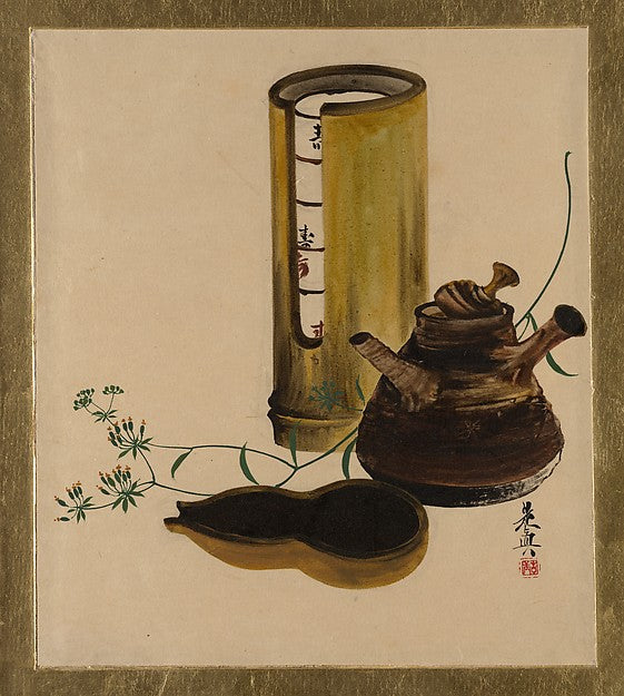 Lacquer Paintings of Various Subjects: Sencha Tea Set 1882-Shi,  Poster Print
