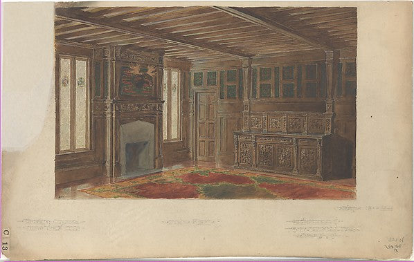 Design for dining room late 19th–early 20th cent Tiffany Studi,  Poster Print Wall Art