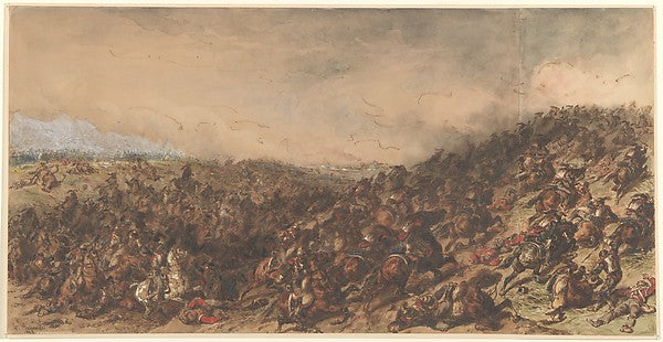 Battle Scene  1815–66-Hippolyte Bellangé,16x12"(A3) Poster